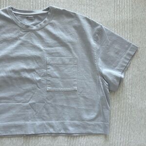 Athleta Oversized Cropped Cotton Tee (Size Large)